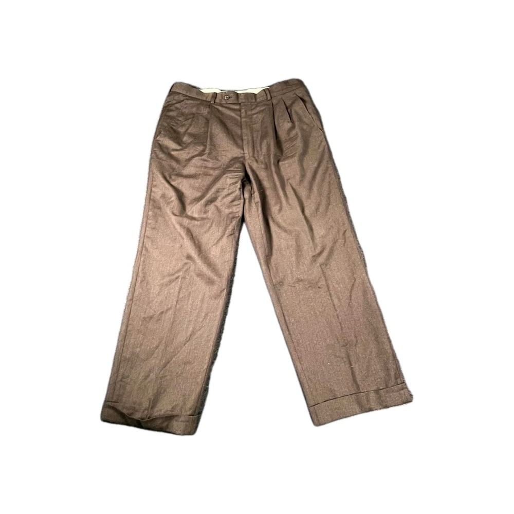VintageCashmere Wool Blend Franco Rossi Dress Pants Mens 36 Brown Made In Italy‎